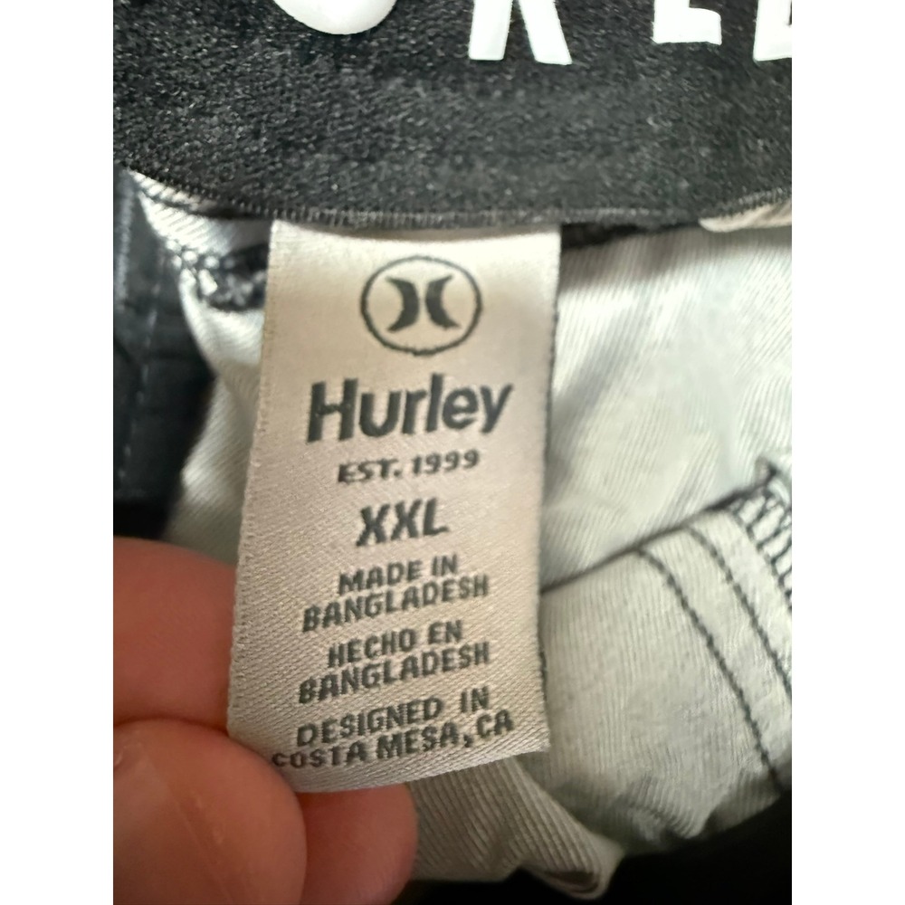 Hurley Mens XXL Black Jogger Pants Elastic Waist Drawstring Athletic Tapered Leg - Picture 2 of 3